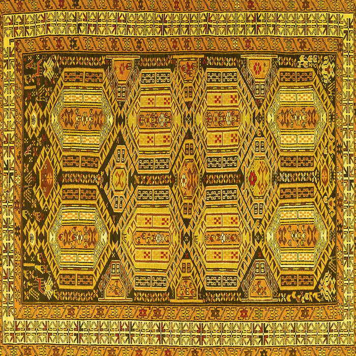 Square Persian Yellow Traditional Rug, tr2351yw