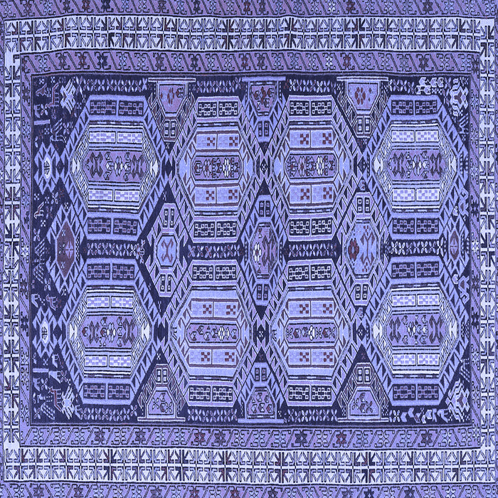 Square Machine Washable Persian Blue Traditional Rug, wshtr2351blu