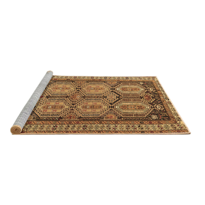 Sideview of Machine Washable Persian Brown Traditional Rug, wshtr2351brn