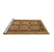 Sideview of Machine Washable Persian Brown Traditional Rug, wshtr2351brn