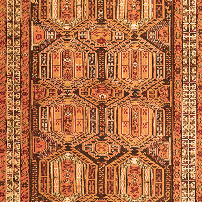 Serging Thickness of Machine Washable Persian Orange Traditional Area Rugs, wshtr2351org