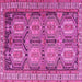 Square Machine Washable Persian Pink Traditional Rug, wshtr2351pnk