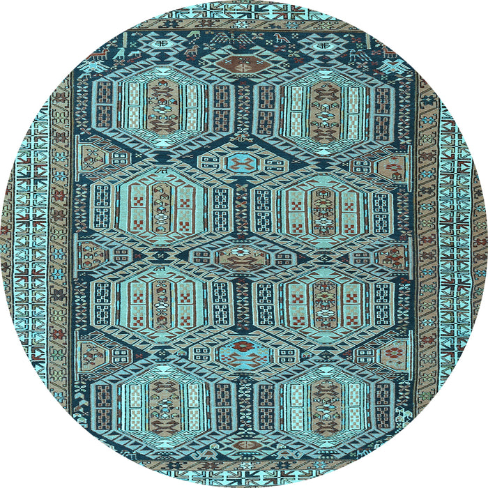 Round Persian Light Blue Traditional Rug, tr2351lblu