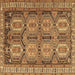 Square Machine Washable Persian Brown Traditional Rug, wshtr2351brn