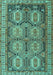 Machine Washable Persian Turquoise Traditional Area Rugs, wshtr2351turq