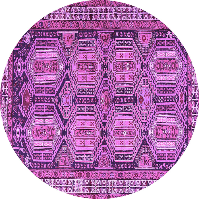 Round Persian Purple Traditional Rug, tr2351pur