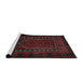 Sideview of Machine Washable Traditional Burgundy Brown Rug, wshtr2352