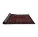 Sideview of Traditional Burgundy Brown Persian Rug, tr2352