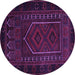 Round Machine Washable Persian Purple Traditional Area Rugs, wshtr2352pur