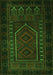 Serging Thickness of Machine Washable Persian Green Traditional Area Rugs, wshtr2352grn