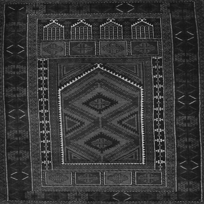 Round Machine Washable Persian Gray Traditional Rug, wshtr2352gry