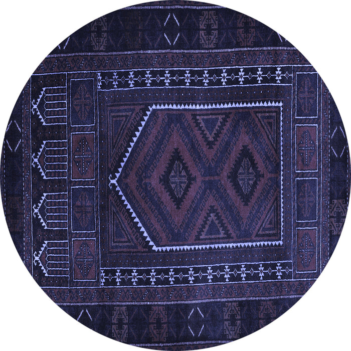 Round Persian Blue Traditional Rug, tr2352blu