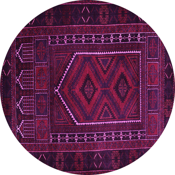 Round Machine Washable Persian Pink Traditional Rug, wshtr2352pnk
