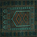 Square Machine Washable Persian Turquoise Traditional Area Rugs, wshtr2352turq