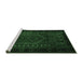 Sideview of Machine Washable Persian Emerald Green Traditional Area Rugs, wshtr2352emgrn