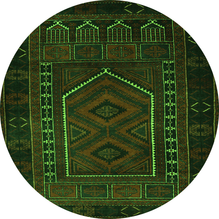 Square Persian Green Traditional Rug, tr2352grn