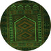 Square Persian Green Traditional Rug, tr2352grn