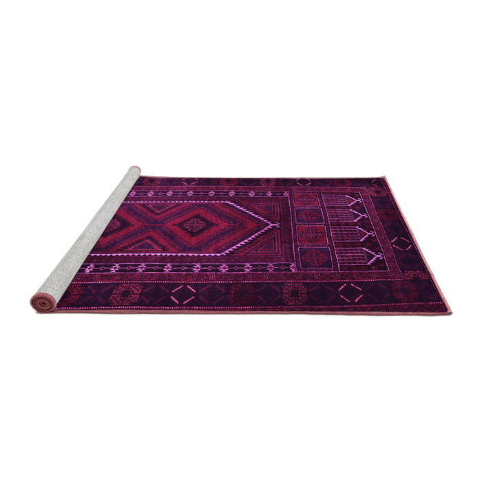Sideview of Machine Washable Persian Pink Traditional Rug, wshtr2352pnk