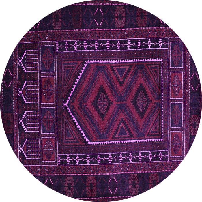 Round Persian Purple Traditional Rug, tr2352pur
