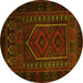 Round Persian Yellow Traditional Rug, tr2352yw