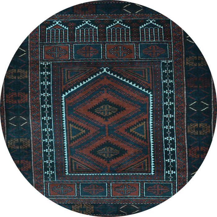 Round Persian Light Blue Traditional Rug, tr2352lblu