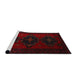 Sideview of Machine Washable Traditional Tomato Red Rug, wshtr2353