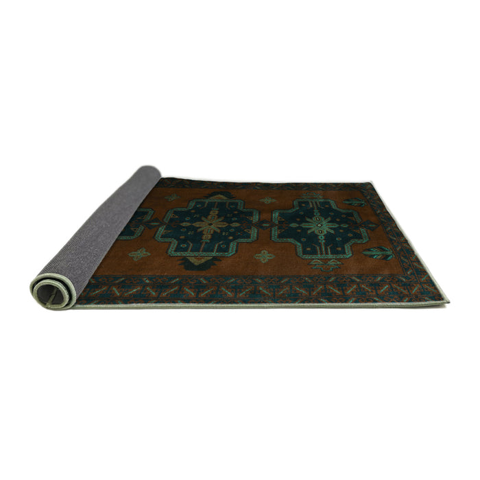 Sideview of Persian Turquoise Traditional Rug, tr2353turq