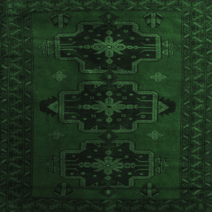 Square Persian Emerald Green Traditional Rug, tr2353emgrn
