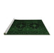 Sideview of Machine Washable Persian Emerald Green Traditional Area Rugs, wshtr2353emgrn