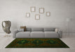 Machine Washable Persian Green Traditional Area Rugs in a Living Room,, wshtr2353grn