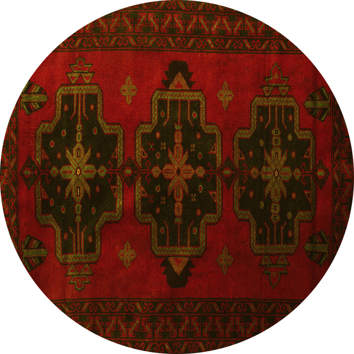 Round Persian Yellow Traditional Rug, tr2353yw
