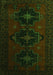 Serging Thickness of Machine Washable Persian Green Traditional Area Rugs, wshtr2353grn