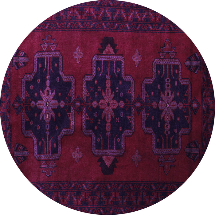 Round Persian Purple Traditional Rug, tr2353pur