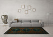 Machine Washable Persian Turquoise Traditional Area Rugs in a Living Room,, wshtr2353turq