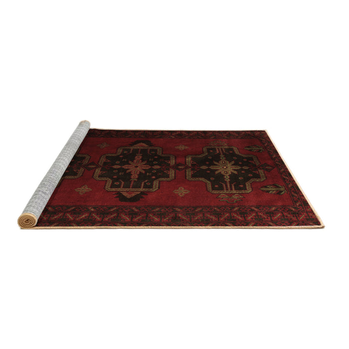 Sideview of Machine Washable Persian Brown Traditional Rug, wshtr2353brn