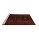 Sideview of Machine Washable Persian Brown Traditional Rug, wshtr2353brn