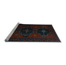 Sideview of Machine Washable Persian Light Blue Traditional Rug, wshtr2353lblu