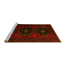 Sideview of Machine Washable Persian Yellow Traditional Rug, wshtr2353yw
