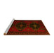 Sideview of Machine Washable Persian Yellow Traditional Rug, wshtr2353yw