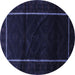 Round Persian Blue Traditional Rug, tr2354blu