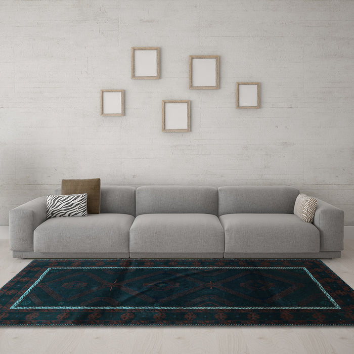 Machine Washable Persian Light Blue Traditional Rug in a Living Room, wshtr2354lblu