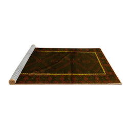 Sideview of Machine Washable Persian Yellow Traditional Rug, wshtr2354yw