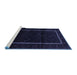 Sideview of Machine Washable Persian Blue Traditional Rug, wshtr2354blu