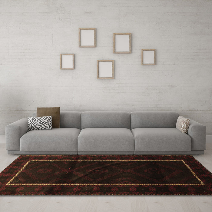 Machine Washable Persian Brown Traditional Rug in a Living Room,, wshtr2354brn