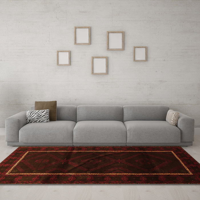 Machine Washable Persian Orange Traditional Area Rugs in a Living Room, wshtr2354org