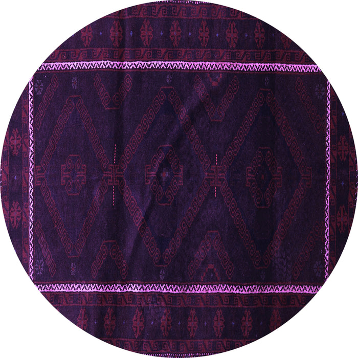 Round Machine Washable Persian Purple Traditional Area Rugs, wshtr2354pur