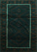 Machine Washable Persian Turquoise Traditional Area Rugs, wshtr2354turq
