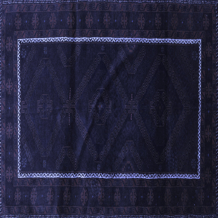 Square Machine Washable Persian Blue Traditional Rug, wshtr2354blu