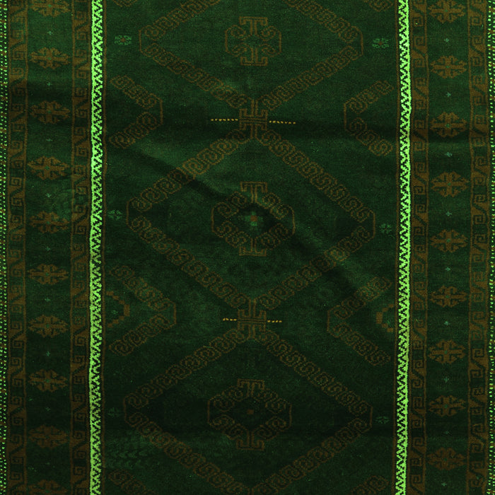 Serging Thickness of Machine Washable Persian Green Traditional Area Rugs, wshtr2354grn