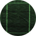 Round Persian Emerald Green Traditional Rug, tr2354emgrn